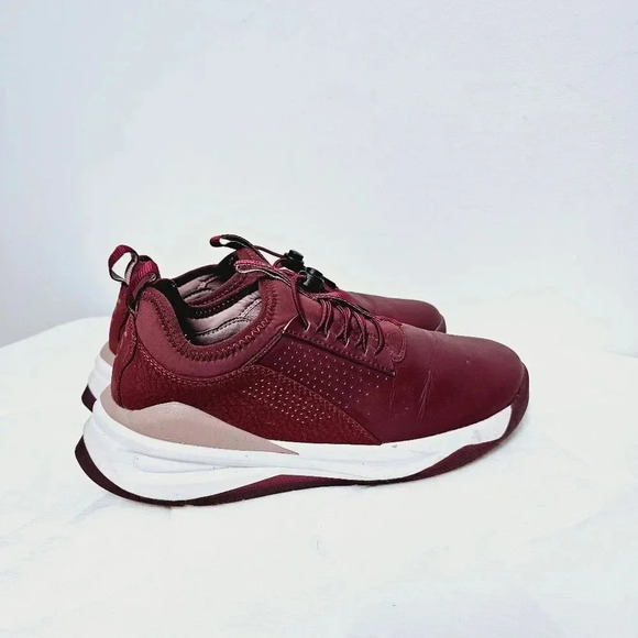 CLOVE burgundy slip on leather comfort sneakers 6 - Picture 8 of 14